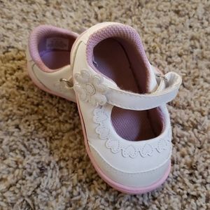 Stride Rite - white & pink mary jane shoes